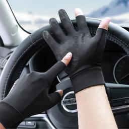Luvas de pesca de verão luvas de proteção solar respirável anti-derrapante anti-uv esporte ciclismo gelo seda ao ar livre correndo luvas - Image 6