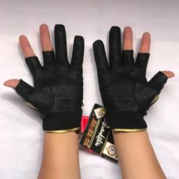 Luvas de pesca anti-derrapante Gamakatsu, couro macio, 3 dedos, esportes ao ar livre, camping, caminhadas, ciclismo, resistente ao desgaste - Image 4