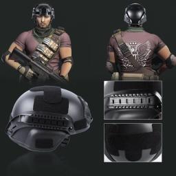 Destacável rosto completo Airsoft capacete e máscara, Paintball óculos, capacete rápido - Image 6