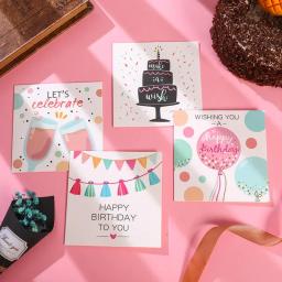 Cartão De Presente De Impressão Dos Desenhos Animados Com Envelope, Cartão De Feliz Aniversário, Bênção Convidar, Imagem Aleatória, Celebração Do Partido - Image 2