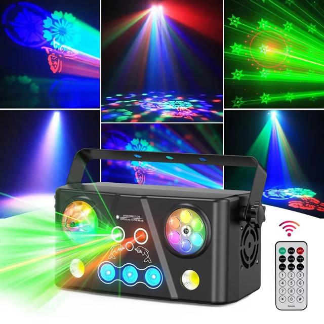 Stage Disco DJ com Controle Remoto - Efeito 5 em 1 com Luz Mágica, Laser e Padrão Strobe