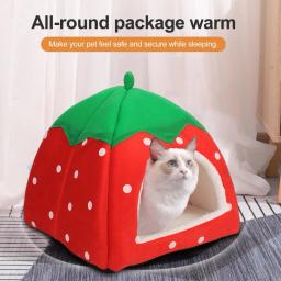 Cama colorida brilhante para animais de estimação, lugar privativo para animais, cabana aconchegante para morango pequeno, casa de hamster, cama cobaia, coelho - Image 4