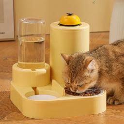 Alimentador automático Pet e dispensador de água conjunto com Bell, 3 em 1, adequado para cães e gatos, Pet Shop - Image 1