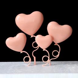 4 pçs/set mix tamanho balões coração bolo toppers dia dos namorados festa suprimentos bolo de casamento sobremesa decorações coração ornamentos - Image 4