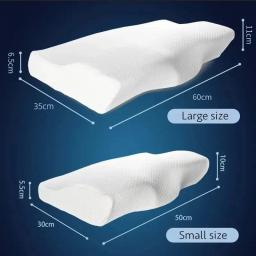 Almofada ortopédica para proteção do pescoço, espuma de memória, rebote lento, borboleta em forma, saúde, cervical, 1 pc - Image 6