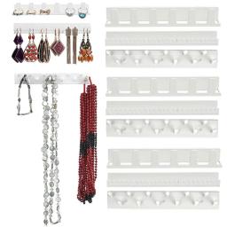 9 peças de jóias adesivas organizador parede pendurado rack auto adesivo conjunto gancho para brincos armazenamento casa colares pulseiras - Image 4