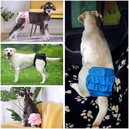 Fraldas reutilizáveis do cão do filhote de cachorro do cão altamente absorvente calcinha do calor do cão - Image 3