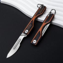 Faca dobrável G10 lidar com lâmina substituível faca de bolso laranja ferramenta EDC portátil ao ar livre - Image 6