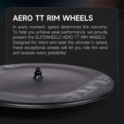 ELITEWHEELS AERO-TT Rodas de fibra de carbono Triathlon Wheelst V Brake Tubeless Clincher Wheel para TT Bike Racing - Image 3