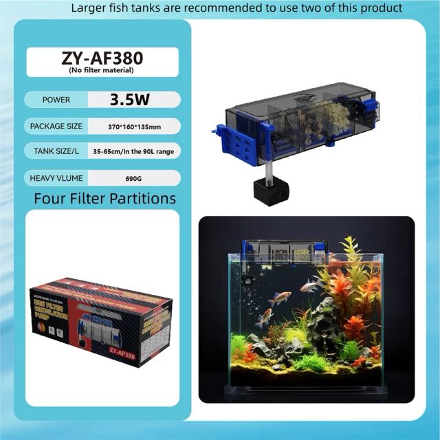 Filtro Aquário Silencioso de Parede com Cachoeira Multi-Camada e Purificação de Água para Peixes