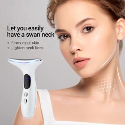 Ems microcurrent rosto pescoço beleza dispositivo led fóton rejuvenescimento anti rugas fino queixo duplo cuidados com a pele massagem facial - Image 4