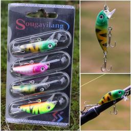 Sougayilang-isca minnow, isca artificial, 4g, flutuante, wobblers, truta, lúcio, carpa, equipamento de pesca, 4pcs - Image 3