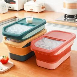 Recipiente De Armazenamento De Alimentos Dobrável Com Tampa, Recipiente De Alimento Dobrável Pet, Caixa De Vedação Hermética, Caixas De Armazenamento De Grãos De Cozinha, Cão e Gato - Image 2
