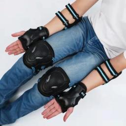 Cotovelo e joelheiras para crianças e adultos, equipamento de proteção, patinação, skate, bicicleta, equitação, rolo, guarda de pulso, BMX, 6 peças, conjunto - Image 2