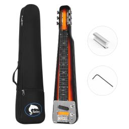 Lap aço elétrico Slide Bar guitarra, Cordas com fenda Headstock, Guiter com Gigbag, Slide Bar - Image 2