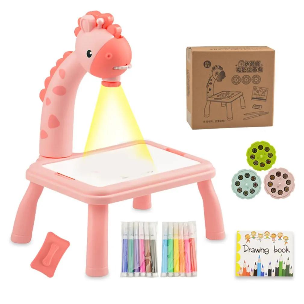 LED Projector Art Drawing Board para crianças, Brinquedos de mesa para crianças, Mesa de pintura, Artesanato, Ferramentas de pintura aprendizagem educacional - Image 1