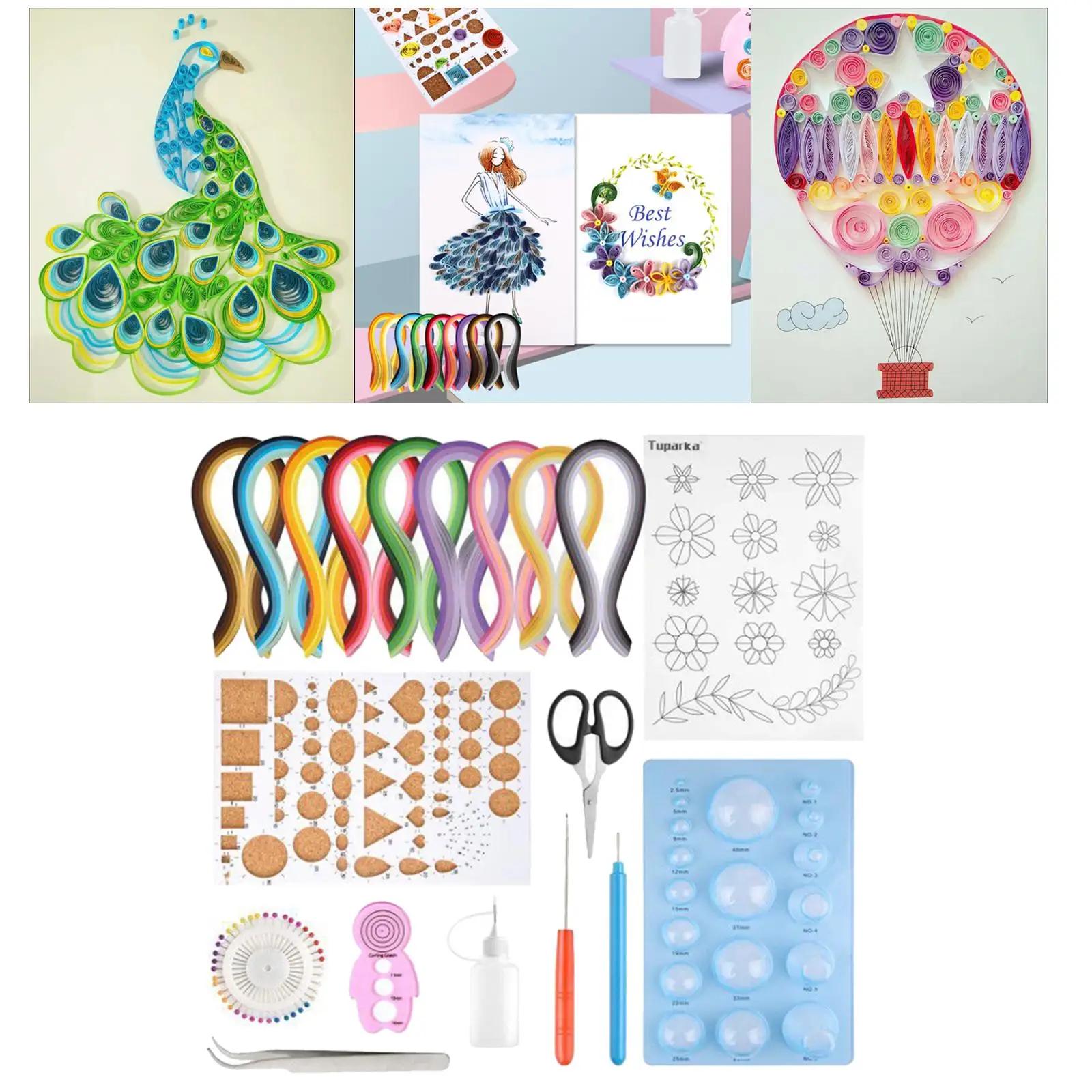 Tiras de papel colorido para Scrapbooking Decor, Quilling Tool Kit, Presente de Natal, Iniciantes DIY Craft, Artesanato, 900, 10 Ferramentas - Image 1