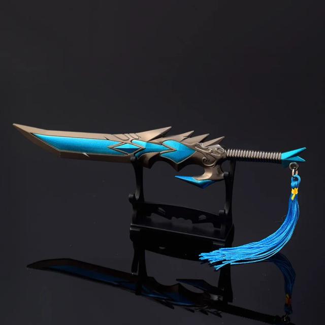 Espada de Metal Katana Unagi do World of Warcraft - Acessório de Cosplay e Decoração Colecionável para Meninos, 21cm