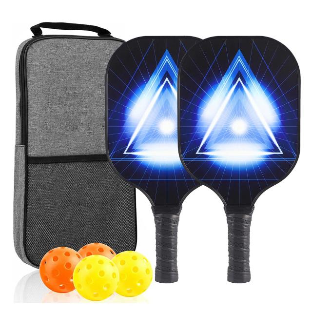 YC DGYCASI Pickleball Paddles Set Fibra de Vidro 2 Raquetes 4 Bolas