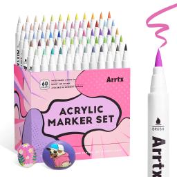 Canetas de tinta acrílica Arrtx, marcadores de tinta acrílica de ponta extra fina para pintura rupestre, cerâmica/vidro/tela/caneca/madeira/ovo de páscoa - Image 1