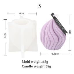 Moldes De Silicone Esculpida Vela Ondulada, Velas De Geometria, Listras Irregulares, DIY Espiral Torção De Moldes De Sabão, Home Art Decor, 3D, Forma De Cebola - Image 5