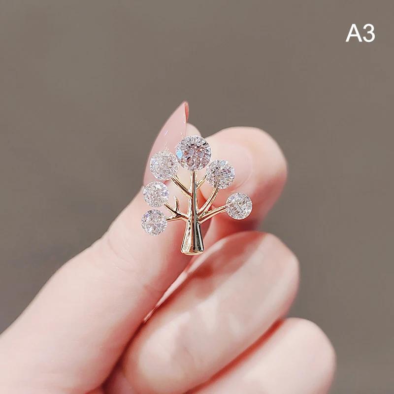 Broches De Flor De Cristal Para Mulheres, Broches De Coração De Luxo, Alfinete De Lapela De Cristal, Emblemas De Roupas, Presente De Jóias Corsage, Moda - Image 1
