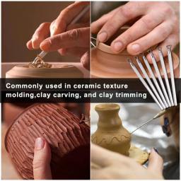 Polymer Clay Ferramentas Set para Detalhe, Ferramentas de Liga de Alumínio, Cerâmica Sculpting, Carving Ribbon, End Loop, Cerâmica, 6 Pcs - Image 4
