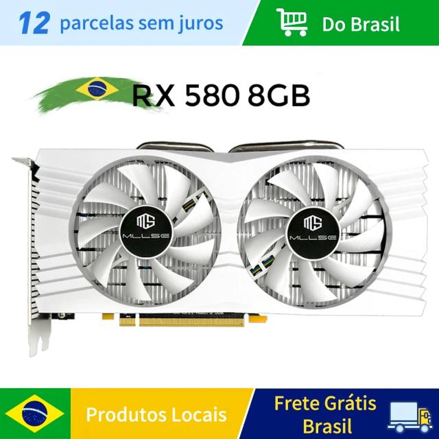 Placa gráfica mllse mais barata do brasil amd radeon rx 580 8gb gddr5 256 bits 2048 sp pcie 3.0x16 placa de vídeo para jogos