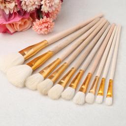 Conjunto pincéis 10 unidades para pintura artística óleo acrílico aquarela desenho artesanato faça você mesmo criança - Image 1