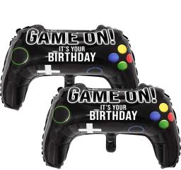 1 pçs preto gamepad controlador de jogo vídeo folha balão festa de aniversário decoração festa suprimentos crianças brinquedos infláveis balão - Image 1