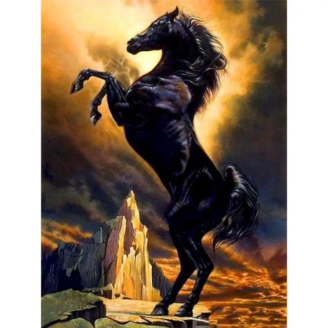 Pinte um Cavalo Galopando: Kit de Pintura a Óleo por Número para Adultos - Decoração Artística Feita à Mão