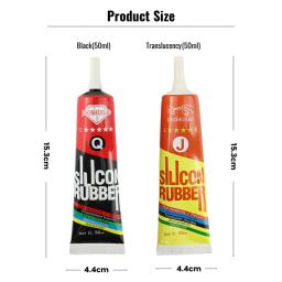 Borracha De Silicone Cola Cola Eletrônica Impermeável Isolamento Macio Anti-elétrico Adesivo 50ML Preto/Translúcido - Image 3