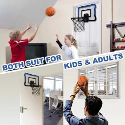 Basketball Hoop montado na parede com bolas e bomba, Mini Hoop Set, porta quarto, ao ar livre, interior, adultos, meninos, meninas - Image 3