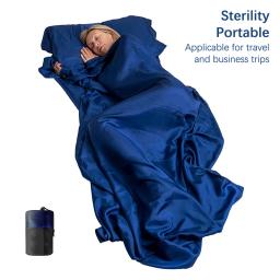 Forro portátil leve do saco de dormir, forro macio do saco do sono da seda com bolso do descanso, folha do curso para hotéis, 1PC - Image 3