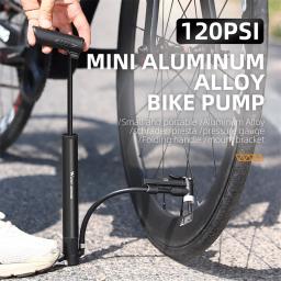 West Biking-Portátil MTB Road Bike Manual Bomba de Ar com Manômetro, Bomba De Piso, Inflator Pneu, Acessórios de ciclismo, 120 PSI - Image 2
