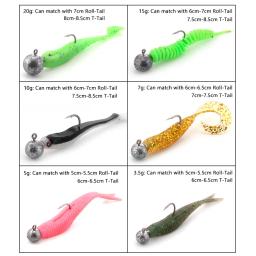 JYJ 1g 2g 3g 4g 5g 7g 8g 10g 14g 20g 28g gancho de cabeça de gabarito para equipamento de pesca, anzol de minhoca macio gig manivela isca gancho - Image 6