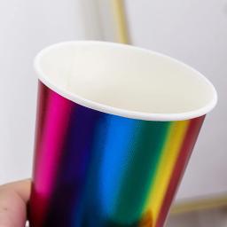 Copo de papel descartável, polpa de madeira crua, rádio espessado, festa, casamento, aniversário, talheres descartáveis, 9 oz, 250ml, 10Pcs - Image 3
