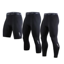 Calças de compressão dos homens collants legal seco leggings esportes baselayer correndo collants treino atlético shorts ativos - Image 1