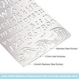 Metal Stencils Modelo para Escultura, Low Case, Carta, Número, Capital, Woodburning, Gravura, 4x7 ", 4Pcs - Image 3