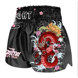 Muay thai shorts mma roupa de boxe das mulheres dos homens crianças treino musculação ginásio esportes treinamento shorts luta kickboxing calças - Image 2