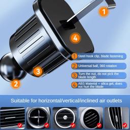 Leibo suporte de telefone para carro por gravidade, suporte telescópico para ventilação de ar, saída de ar de 360 graus, suporte para smartphone para 4.7-7 polegadas - Image 4