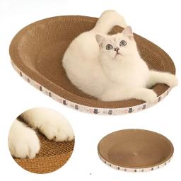 Scratcher ondulado resistente ao desgaste Raspadores redondos e ovais, Brinquedos Garra de Moagem para Gatos, Cama para Gato, Acessórios Ninho - Image 1
