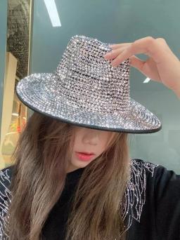 Jazz Hat com Diamante Cheio De Topo, Chapéus Brilhantes, Jazz Hat, Performance Stage Show, Carnaval, Moda Estrelas - Image 2