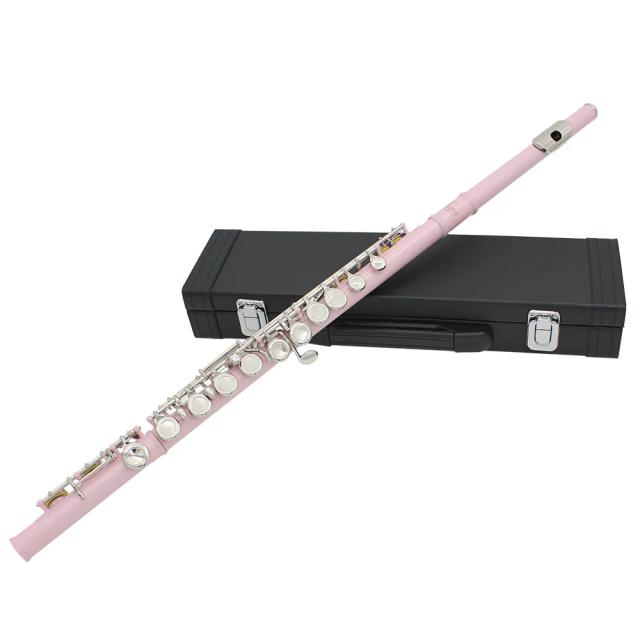 Flauta Profissional Slade Rosa C com 16 Buracos em Cupronickel e Chave Fechada - Ideal para Iniciantes e Músicos Avançados