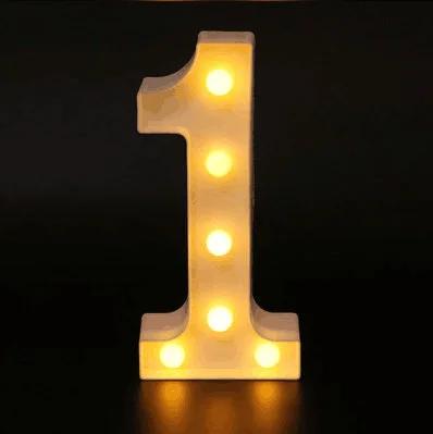 Letras do alfabeto Luzes LED, Luminous Number Lamp, Luz decorativa da noite, Casamento, Aniversário, Decoração de festa de Natal - Image 1