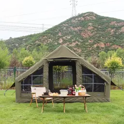 Luxo Barraca Inflável Grande Camping, Barraca Glamping Família impermeável, Acampamento ao ar livre, 4 Temporada - Image 1