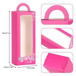 12pçs caixas de lembrancinhas de festa rosa para meninas, caixas de presente de boneca rosa quente, decoração de festa de aniversário de despedida de solteira, caixas de lembrancinhas de doces - Image 3