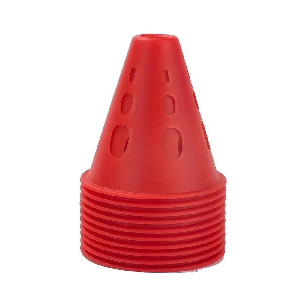 Marcador versátil de cone de treinamento de futebol de 10 peças para marcação de estádio e treinamento de agilidade amarelo - Image 1