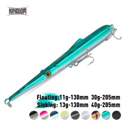 Reino iscas de pesca 11g 13g 30g 40g 205mm 130mm longa fundição agulha lápis artificial stickbaits afundando flutuante isca de pesca - Image 1