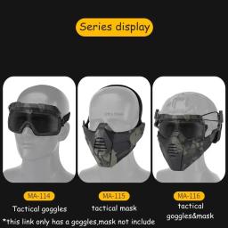 Óculos tático à prova de vento proteção caça tiro treinamento óculos segurança aitsoft paintball combate óculos claros - Image 6